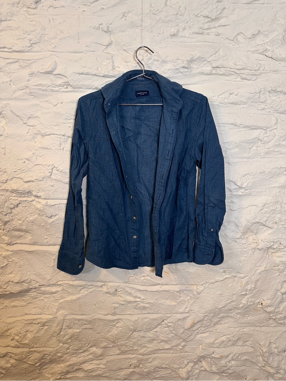 Casual Indigo Button-Down Shirt - Men's Long Sleeve